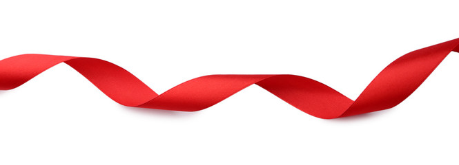 Fototapeta premium Red ribbon isolated on white