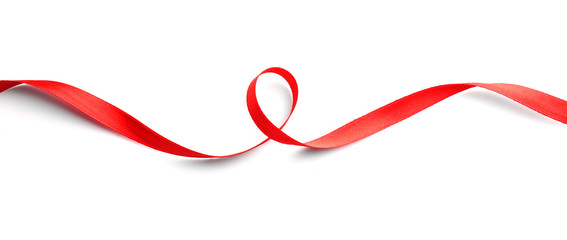 Red ribbon isolated on white
