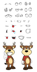 deer cartoon emotions set in vector format very easy to edit
