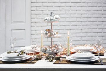 Beautiful Christmas table setting
