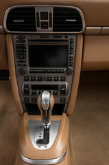 Fototapeta premium Modern car dashboard. Interior detail.