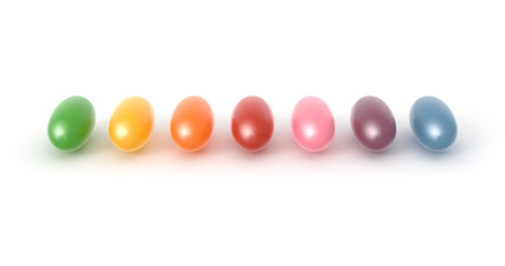 Candy, Rainbow Colored Jelly Beans Isolated on White Background