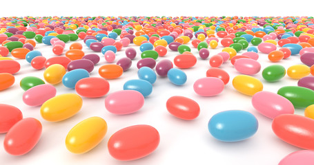 Candy, Colorful Jelly Beans Abstract Background