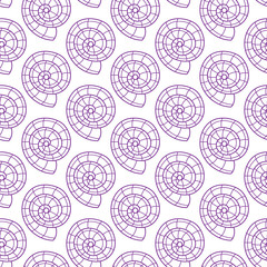 Seashell seamless pattern. Scallop vector background