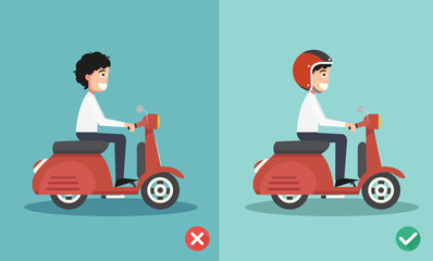 Right and wrong ways riding to prevent car crashes