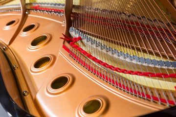 Inside of a grand piano