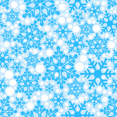 Naklejka na ściany i meble Blue background seamless snowflakes