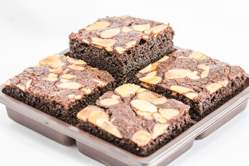 Chocolate brownies with nuts