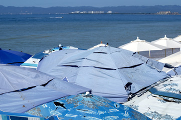 Blue Beach Umbrellas