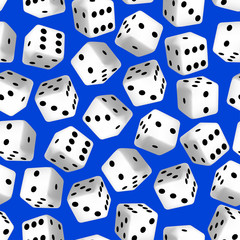 Black and white 3D dice seamless pattern