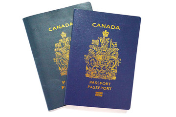 Close up of valid Canadian passports