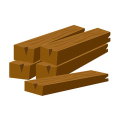 wood planks isolated illustration