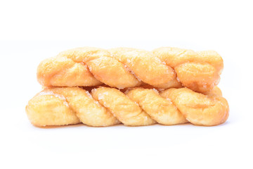 breads twists donut, isolated on white background