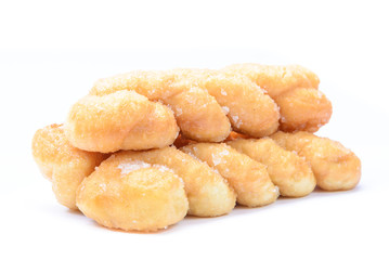 breads twists donut, isolated on white background
