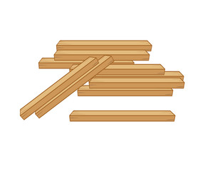 wood planks isolated illustration