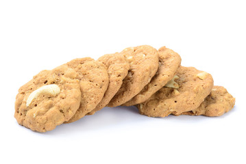 cashew nut cookies, isolated on white background