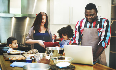 Family Cooking Kitchen Food Togetherness Concept