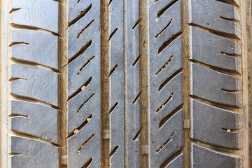 Close Up of car tire to background