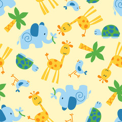 Obraz premium Cute wild animals seamless pattern