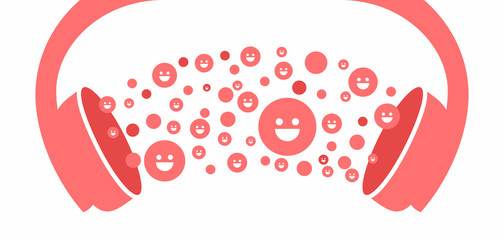 Happy Music Headphone icon vector