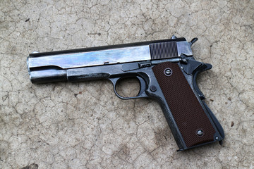 Army Pistol on the floor