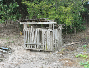 Old wooden shed in the backyard.