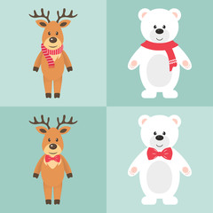 winter deer and bear set