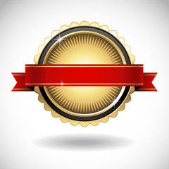 Shiny Gold Seal with Red Banner  © Giraphics