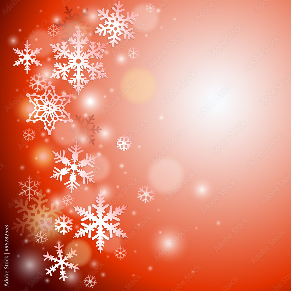 Wall mural Christmas vector background with snowflakes