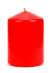 red candle wax on a white background