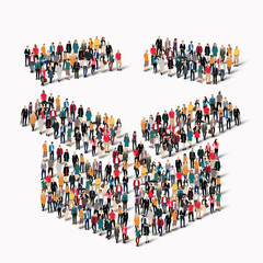 group  people  shape  open box