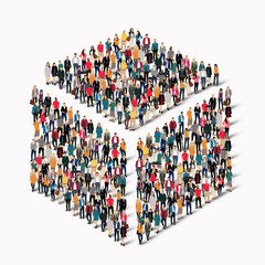 group  people  shape  cube