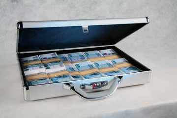 A suitcase full of money