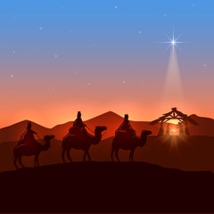 Three wise men and Christmas star