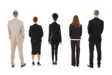 Obraz premium Business Team Standing Against White Background