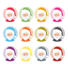 vector santa claus in different colors

