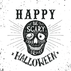 Keuken spatwand met foto Hand drawn Happy Halloween lettering © julia_henze