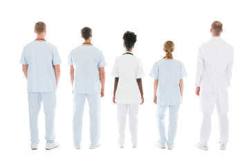 Obraz premium Medical Team Standing Against White Background