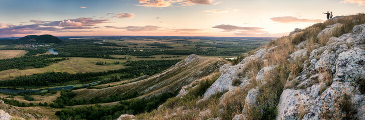 Panorama of mountain valley