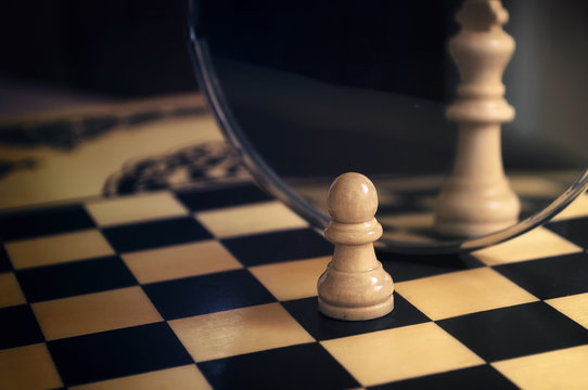 Wallpaper chess, king, mirror, pawn for mobile and desktop