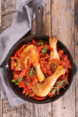pepper and tomato chicken stew