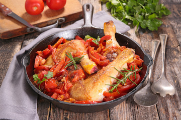 pepper and tomato chicken stew