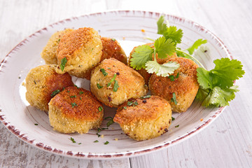 vegetarian ball with chickpea,courgette and herb