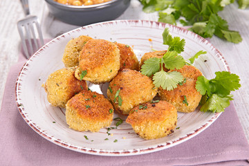 vegetarian ball with chickpea,courgette and herb