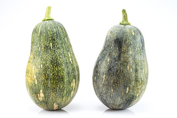 Green pumpkin isolated on the white background