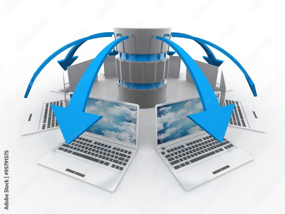 Poster 3d rendering technology computer network