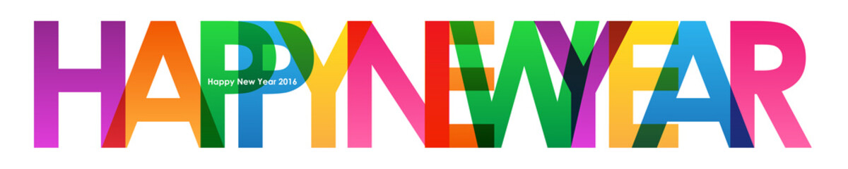 HAPPY NEW YEAR 2016 Vector Letters Card 