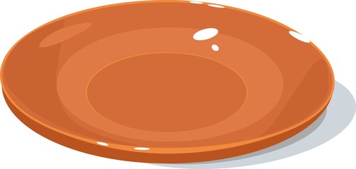 earthenware dish on white background