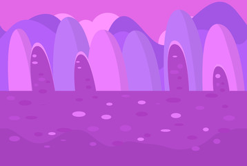 Seamless Landscape of Pink and Purple Hills for Game