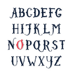 Vintage hand drawn decorative serif alphabet.